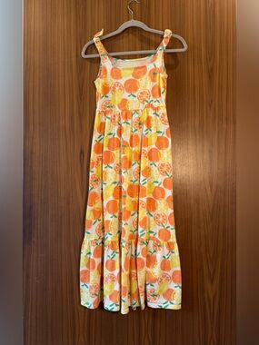 Citrus Print Girls Maxi Dress * Cat & Jack * Size 14 XL * Tie Straps * Pockets